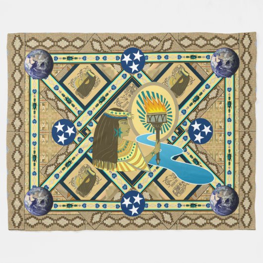 "Lady Liberty of the Nile" Art Fleece Blanket Deken (Voorkant (Horizontaal))