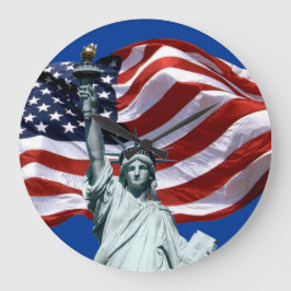 Lady Liberty, Old Glory Wall Clock Grote Klok