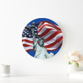 Lady Liberty, Old Glory Wall Clock Grote Klok (Huis)
