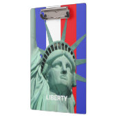 Lady Liberty op Blue Red White Stripes Klembord (Links)