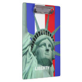 Lady Liberty op Blue Red White Stripes Klembord (Rechts)