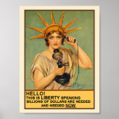 Lady Liberty op de telefoon Poster (Voorkant)