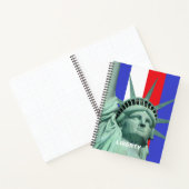 Lady Liberty op Notebook met blauwe rode witte str Notitieboek (Binnen)