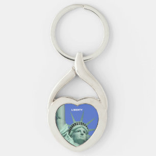 Lady Liberty op Sky Blue Sleutelhanger