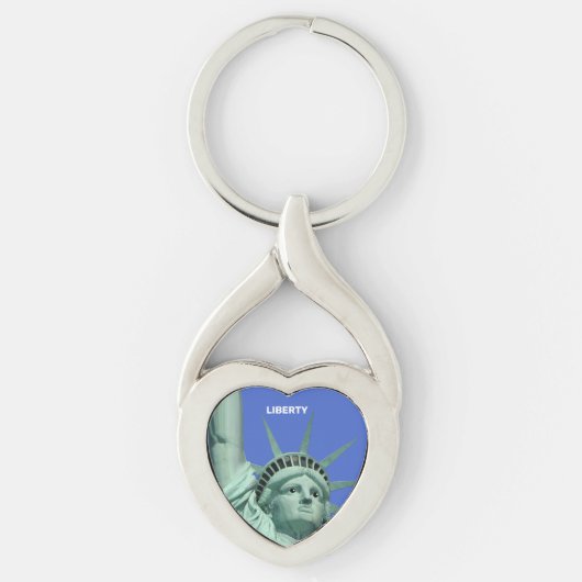 Lady Liberty op Sky Blue Sleutelhanger (Voorkant)