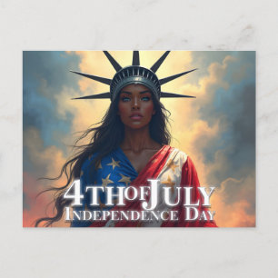 Lady Liberty opnieuw vormgegeven – Een nieuw gezic Feestdagenkaart