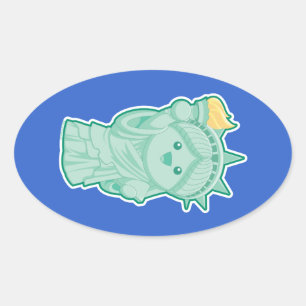 Lady Liberty Ovale Sticker