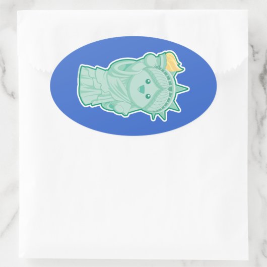 Lady Liberty Ovale Sticker (Tas)