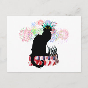 Lady Liberty - Patriotic Le Chat Noir Briefkaart