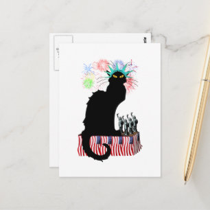 Lady Liberty - Patriotic Le Chat Noir Briefkaart