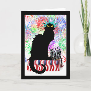 Lady Liberty - Patriotic Le Chat Noir Kaart