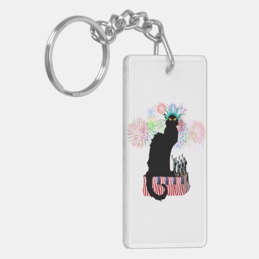 Lady Liberty - Patriotic Le Chat Noir Sleutelhanger (Voorkant Links)