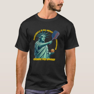Lady Liberty Pickleball gaat over vrijheid plezier T-shirt