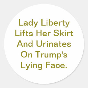 Lady Liberty Pist Op Trump Hankamer Artjunkhaus Ronde Sticker