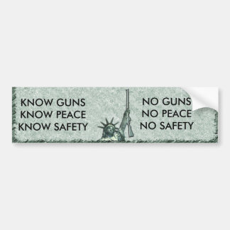 LADY LIBERTY PISTOOL WISDOM NO PISTOLEN? GEEN VEIL BUMPERSTICKER