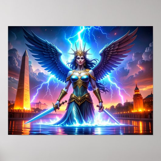 Lady Liberty Pro-Democracy USA Worth Saving Art Poster (Voorkant)