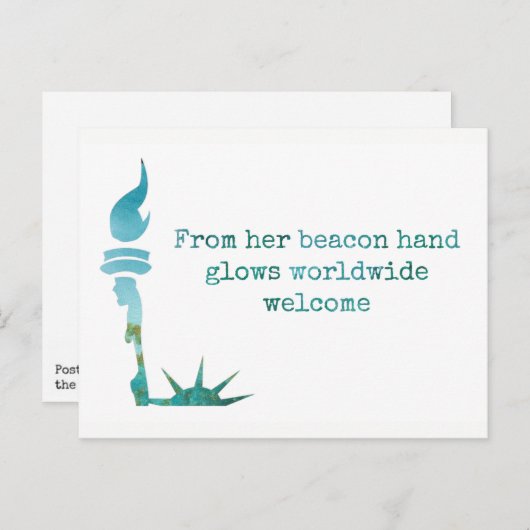 Lady Liberty Protest Briefkaart (Voorkant / Achterkant)