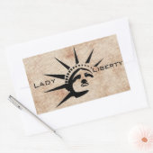 Lady Liberty Rechthoekige Sticker (Envelop)