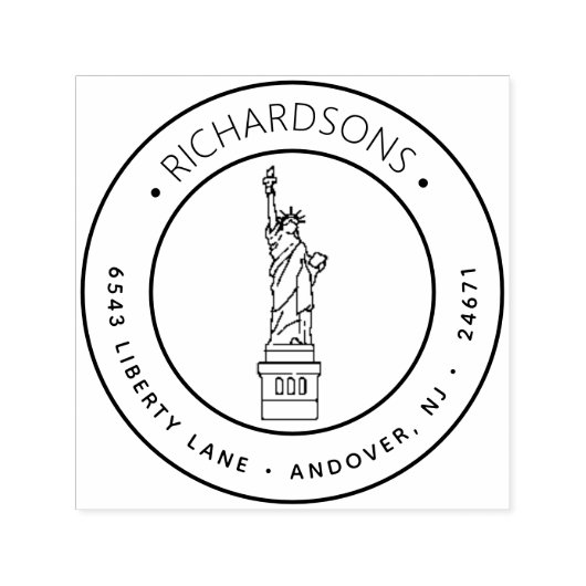 Lady Liberty retouradres Zelfinktende Stempel (Design)