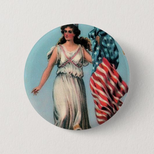 Lady Liberty Ronde Button 5,7 Cm (Voorkant)