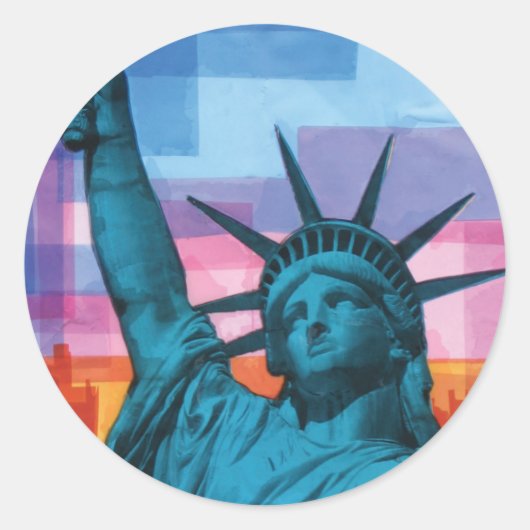 Lady Liberty Ronde Sticker (Voorkant)