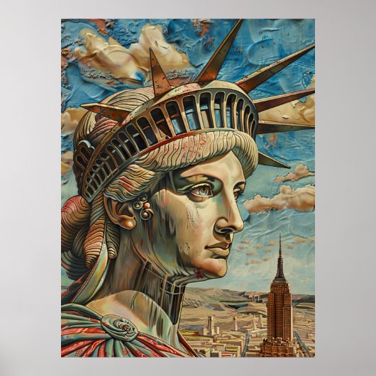 Lady Liberty schilderij in barokke stijl Poster (Voorkant)