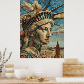 Lady Liberty schilderij in barokke stijl Poster (Keuken)