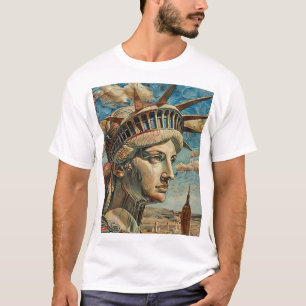 Lady Liberty schilderij Vrijheidsbeeld T- T-shirt