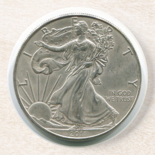 Lady Liberty Silver Dollar Onderzetter