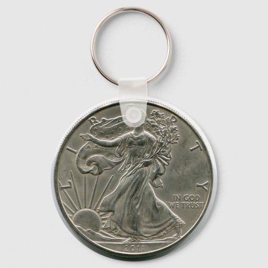 Lady Liberty Silver Dollar Sleutelhanger (Voorkant)
