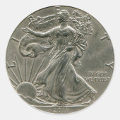 Lady Liberty Silver Dollar Sticker (Voorkant)