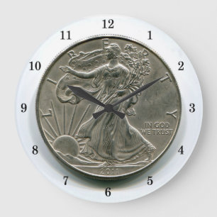 Lady Liberty Silver Dollar Wall Clock Grote Klok
