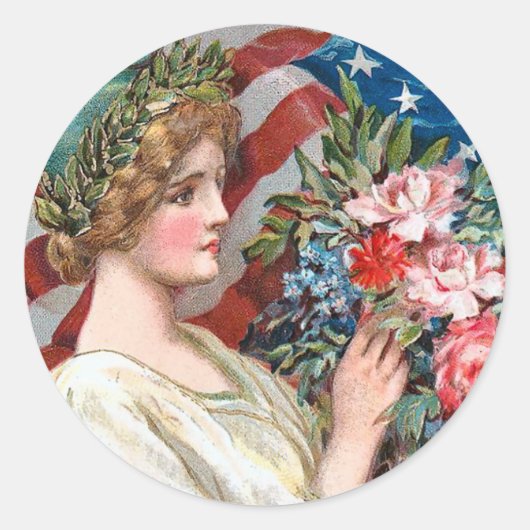  Lady Liberty_Sticker Ronde Sticker (Voorkant)
