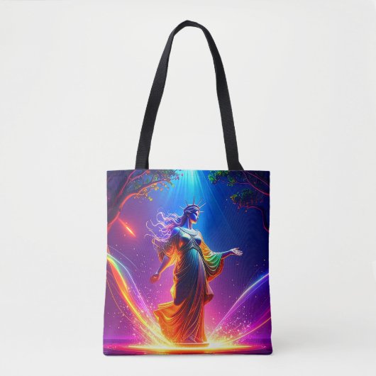 Lady Liberty Strikes for Freedom Democracy USA Tote Bag (Voorkant)