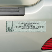 LADY LIBERTY - T ROOSEVLELT - HOUD OURZELVES ARMED BUMPERSTICKER (Op auto)