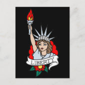 Lady Liberty Tattoo Briefkaart (Voorkant)