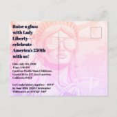 Lady Liberty toast de 250e verjaardag—uitnodiging Briefkaart (Achterkant)