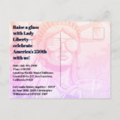Lady Liberty toast de 250ste verjaardag—uitnodigin Briefkaart (Achterkant)