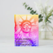 Lady Liberty toast de 250ste verjaardag—uitnodigin Briefkaart (Staand voorkant)