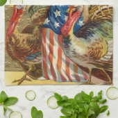 Lady Liberty Turkeys Amerikaanse Vlag Patriottisch Theedoek (Gevouwen)