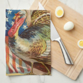 Lady Liberty Turkeys Amerikaanse Vlag Patriottisch Theedoek (Quarter Fold)