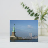 Lady Liberty & Twin Towers World Trade Center NYC Briefkaart (Staand voorkant)