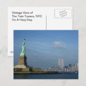 Lady Liberty & Twin Towers World Trade Center NYC Briefkaart (Voorkant / Achterkant)