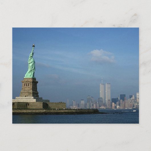 Lady Liberty & Twin Towers World Trade Center NYC Briefkaart (Voorkant)