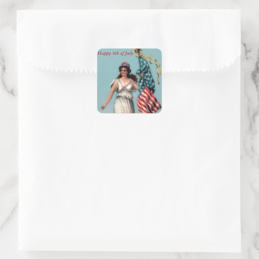  Lady Liberty Vierkante Sticker (Tas)