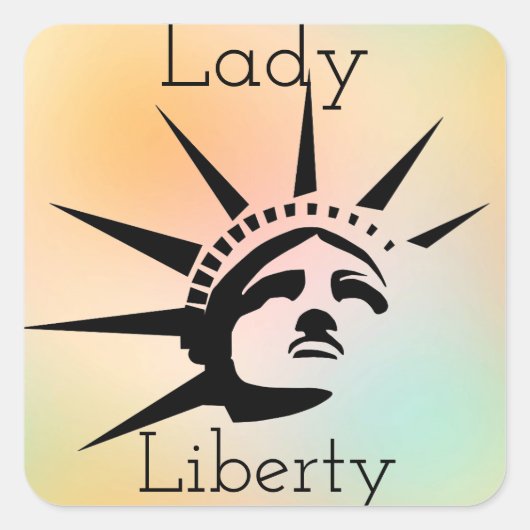 Lady Liberty Vierkante Sticker (Voorkant)