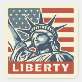 Lady Liberty Vierkante Sticker (Voorkant)