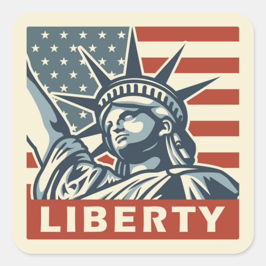 Lady Liberty Vierkante Sticker (Voorkant)