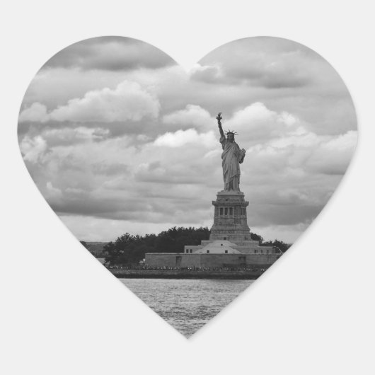 Lady Liberty. Vrijheidsbeeld, Verenigde Staten Hart Sticker (Voorkant)
