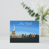 Lady Liberty Watches over NYC (Art Version) Briefkaart (Staand voorkant)